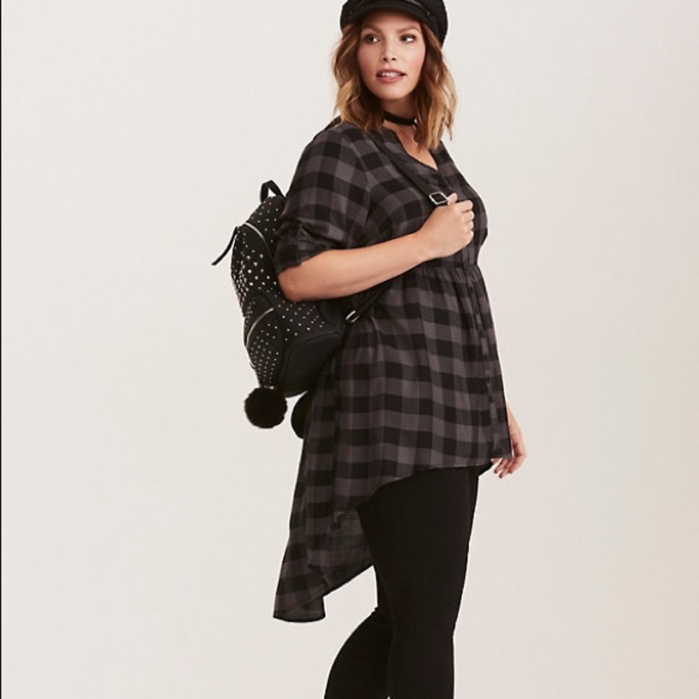 Torrid plaid tunic top